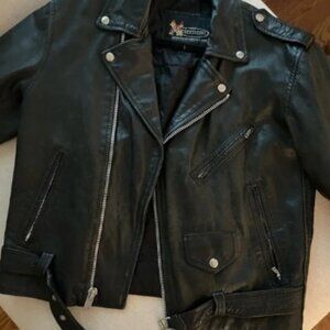 Xelement Motorcycle Black Leather Biker Jacket